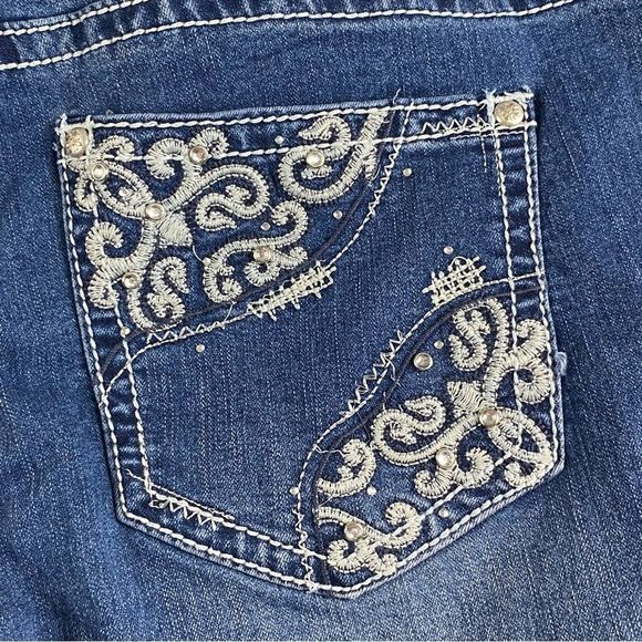 ND Weekend Womens Embroidered Distresse Straight Leg Denim Jeans Size 8 - Picture 11 of 14